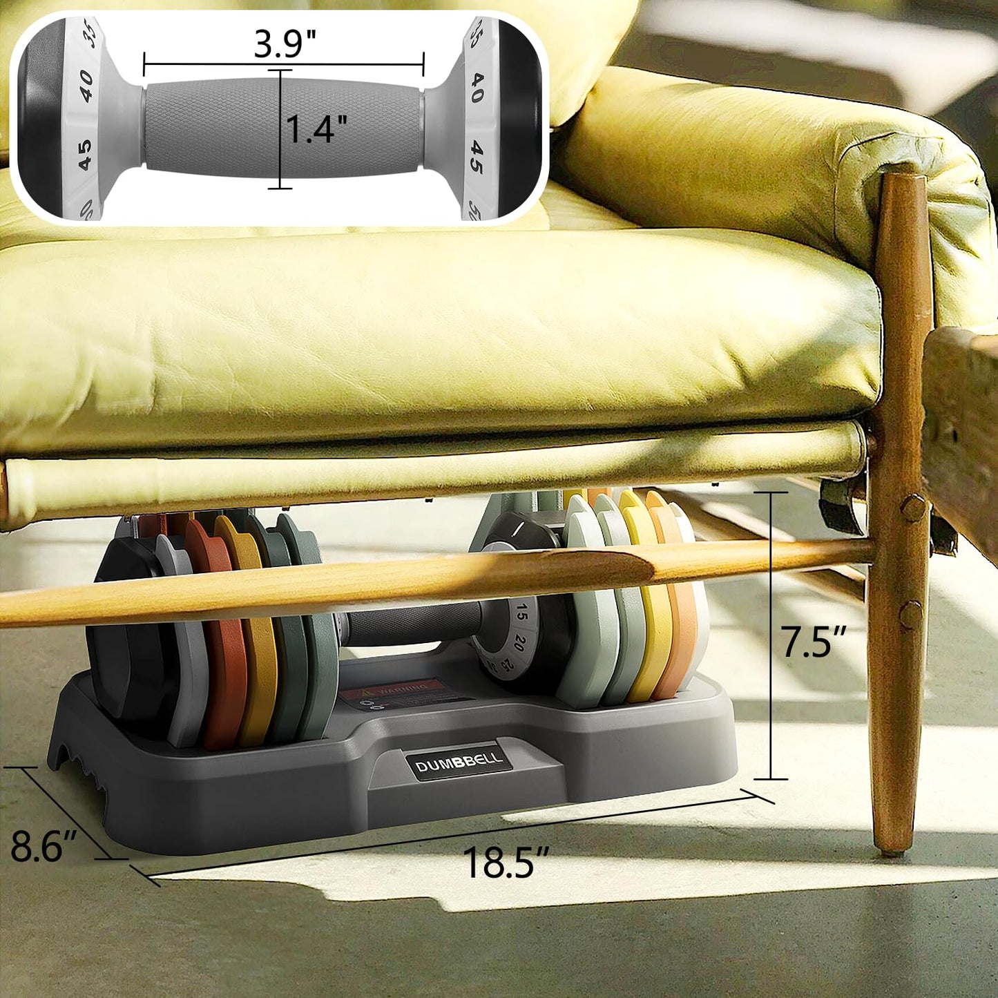 Adjustable Dumbbell Set 25/55 lbs Pair, Fast-Adjust Anti-Slip Handle for Home Gym Workouts