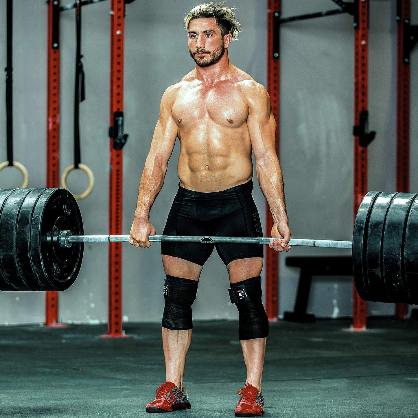 72" Elastic Knee Wrap for Men and Women, Compression Support Strap for Squats, Weightlifting, Cross Training, WODs, and Gym Workouts