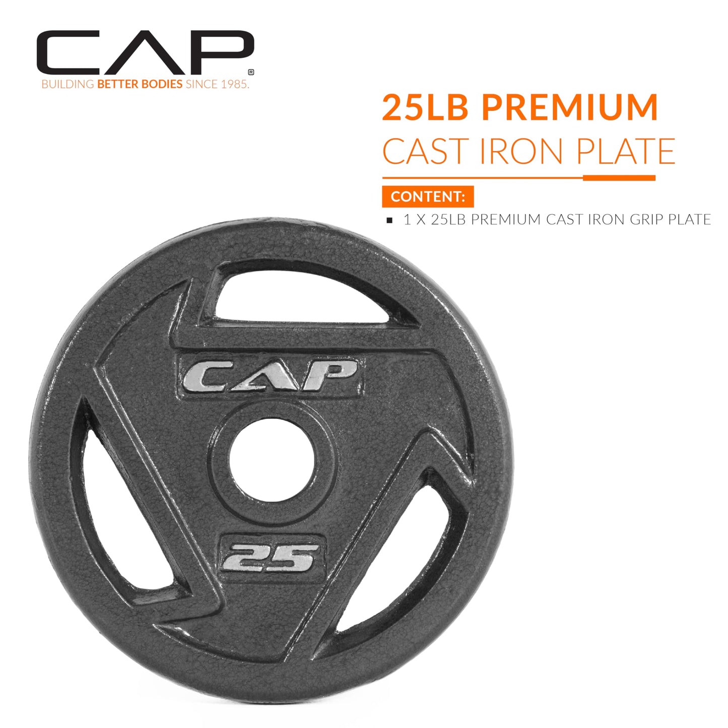 CAP Barbell 2-Inch Olympic Weight Plate – Solid Cast Iron Barbell Plates for Strength Training, Weightlifting & Powerlifting | Multiple Weight Options for Home Gym