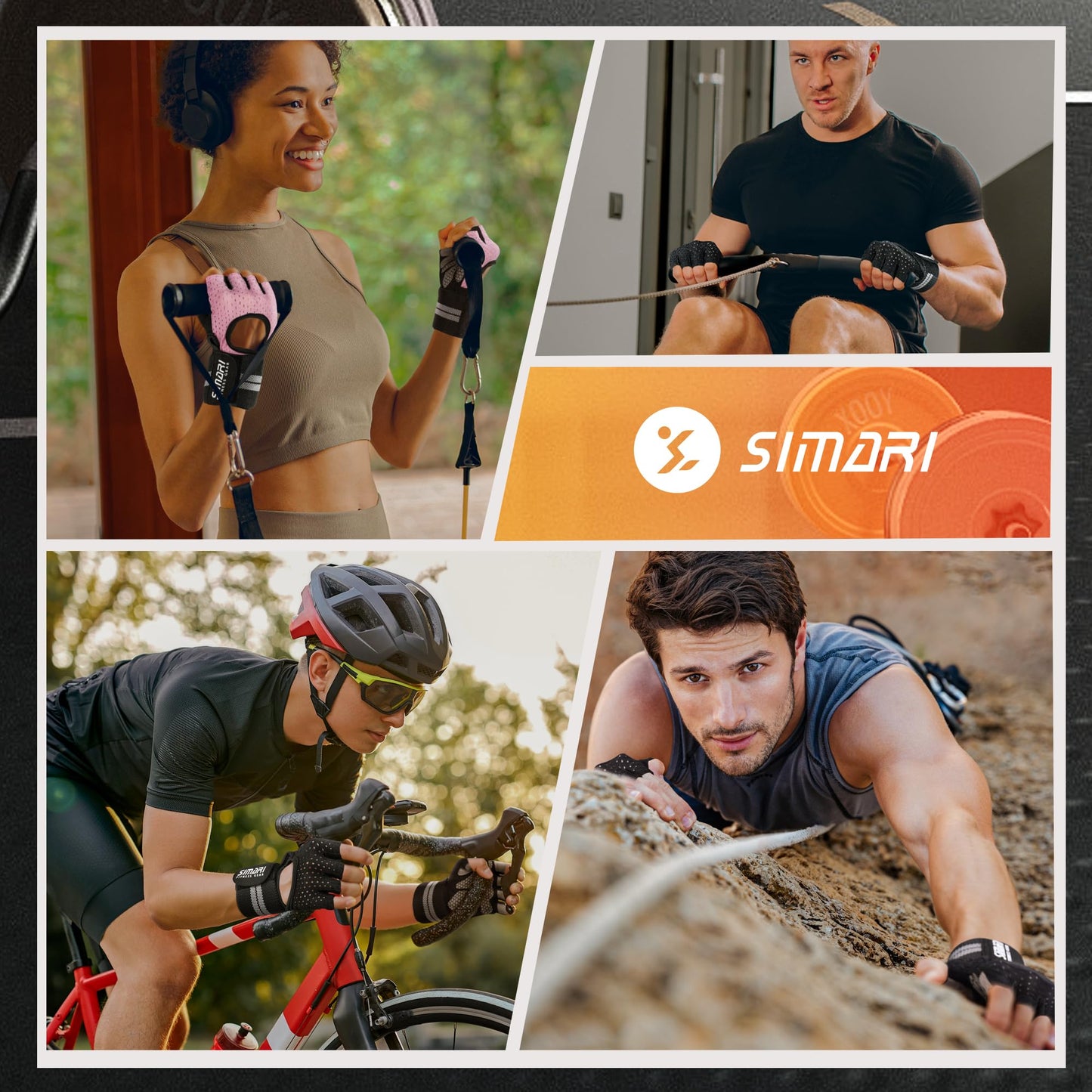 Breathable Workout Gloves for Men and Women, Padded Weight Lifting Gloves with Wrist Wraps, Full Palm Protection, Fingerless Grip for Gym Training