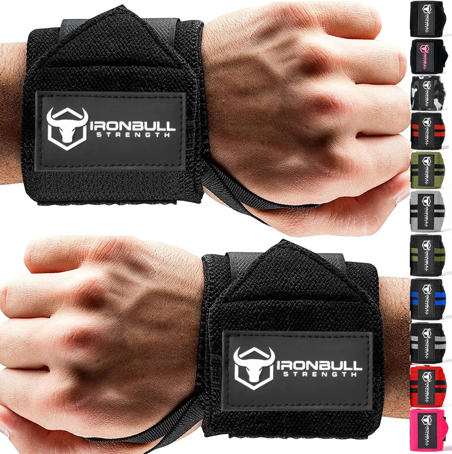 18" Wrist Wraps for Weightlifting, USPA & IPL Approved, Premium Straps with Thumb Loop for Bench, Powerlifting, Curls, Dips, Men and Women