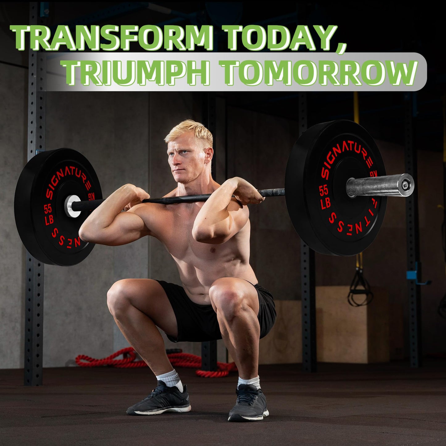 Olympic Bumper Plates Set 2", Weight Plates for Strength Training and Weightlifting, Available in Pairs or Sets with Barbell