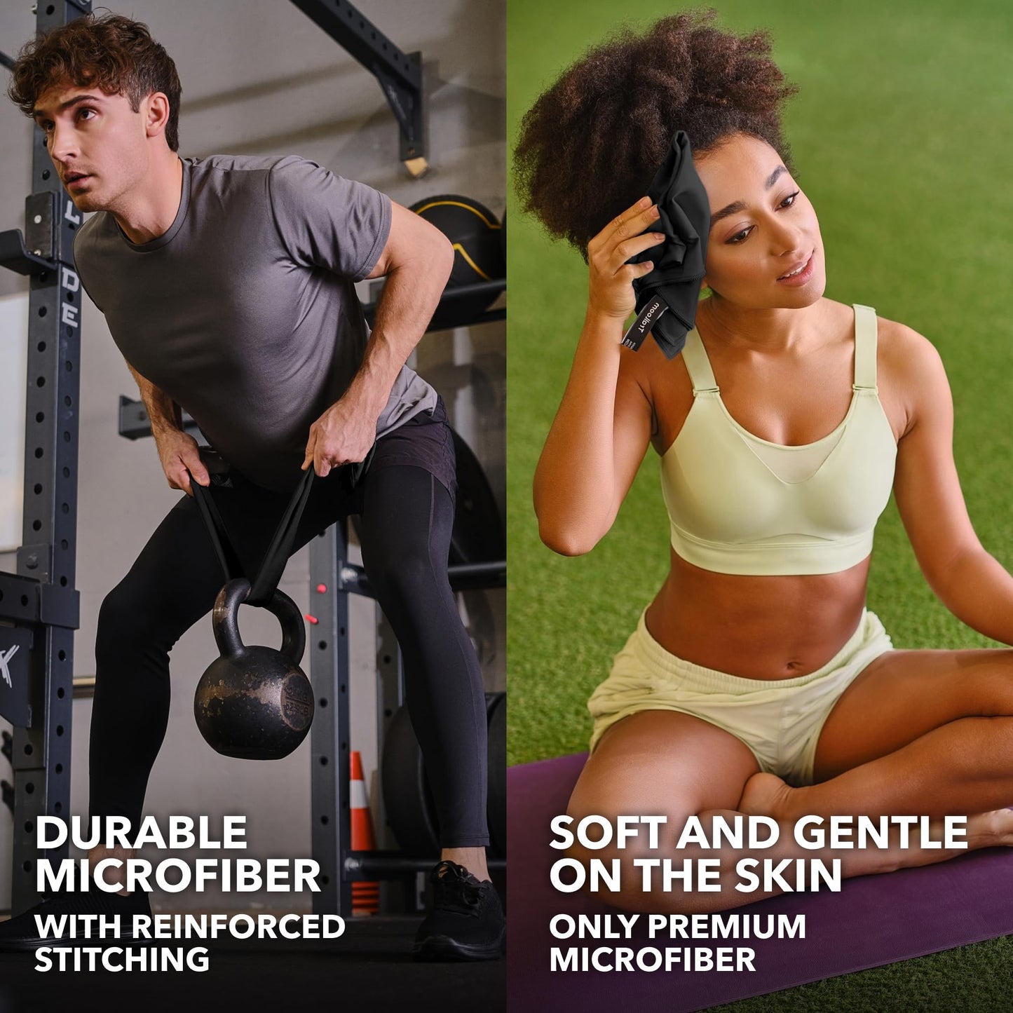 Microfiber Workout Towels (Set of 5, Black) – Quick Dry, Odor-Free & Highly Absorbent Gym Towels for Men & Women | Ideal for Hot Yoga, Running, Tennis, Exercise, Camping & Sports