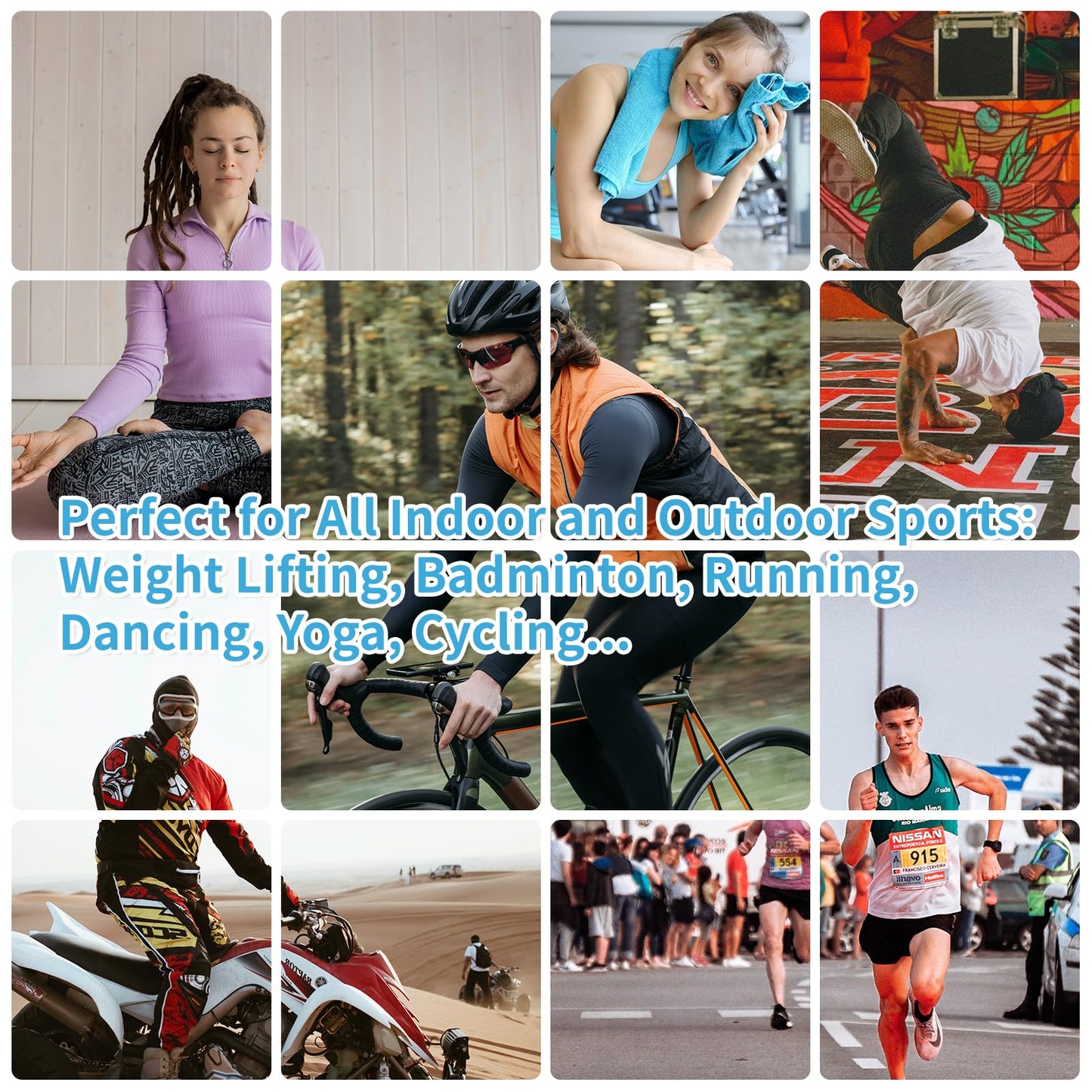 YESLIFE 4 Pack Cooling Towels (40"x12") – Soft, Breathable Gym Towels for Men & Women | Quick Dry Workout Towels for Yoga, Running, Sports & Outdoor Activities (Blue, Grey, Green, Pink)