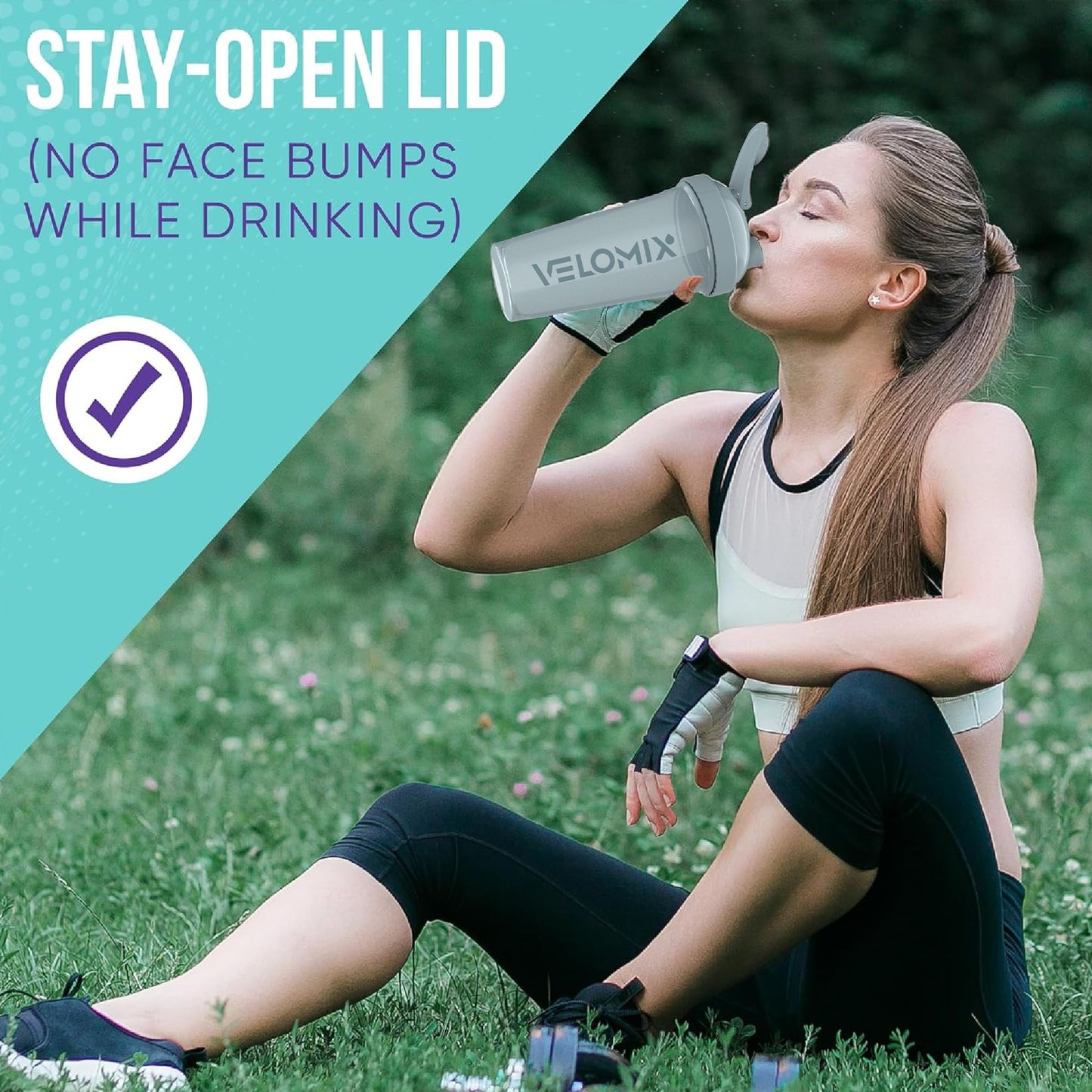 VELOMIX 4-Pack Protein Shaker Bottles (28 oz) – Includes 4 Wire Whisks | Leak-Proof Shaker Cups for Protein Shakes, Smoothies & Supplements | Durable, BPA-Free Protein Mixer Bottle Set (Aqua Depths)