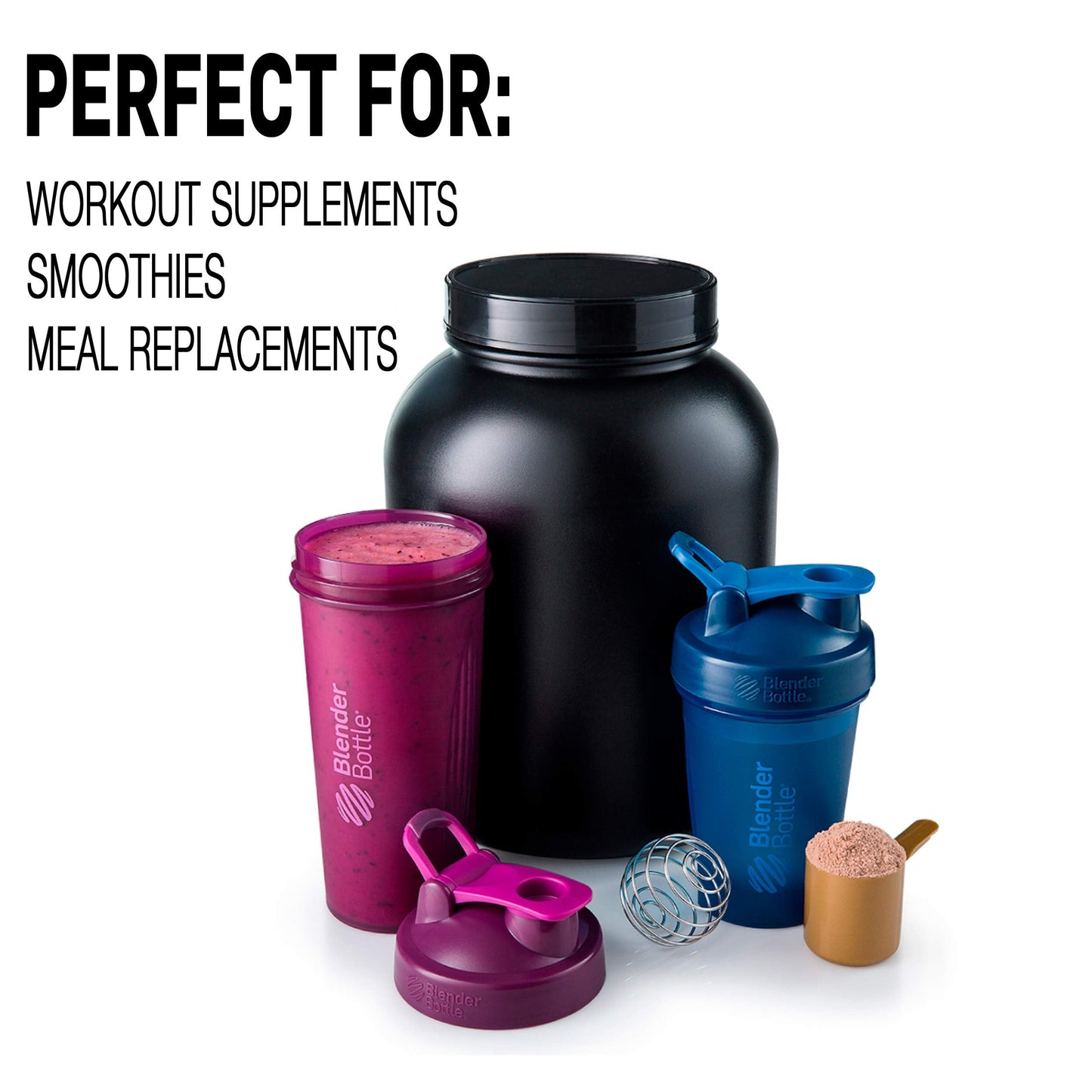 BlenderBottle Classic Shaker Bottle – 28 oz Leak-Proof Protein Shake Cup with BlenderBall Wire Whisk | Ideal for Protein Shakes, Smoothies & Pre-Workout Drinks | BPA-Free, Black