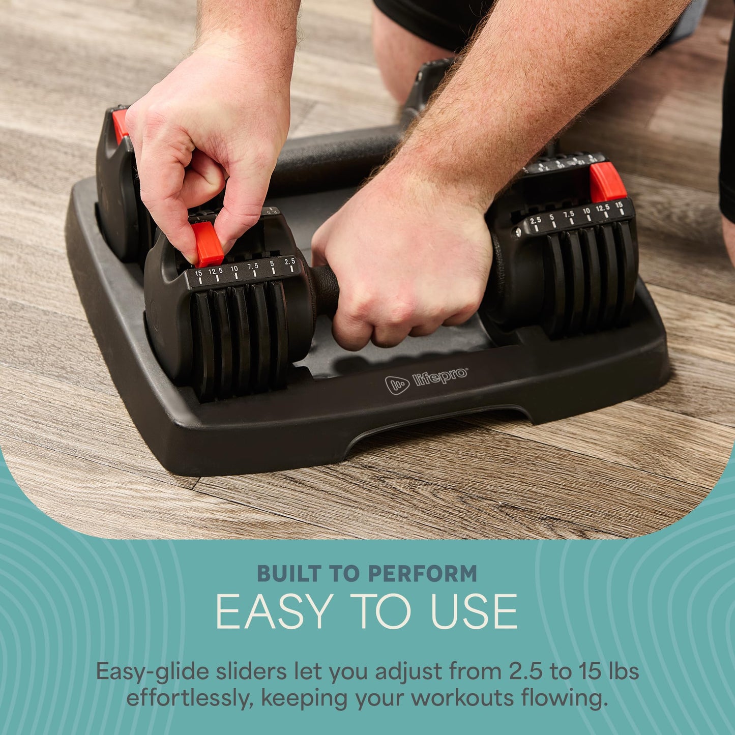 Adjustable 5-in-1 Dumbbell Set 15/25/43/55 lbs with Rack, Quick-Adjust Compact Hand Weights for Home Gym Fitness