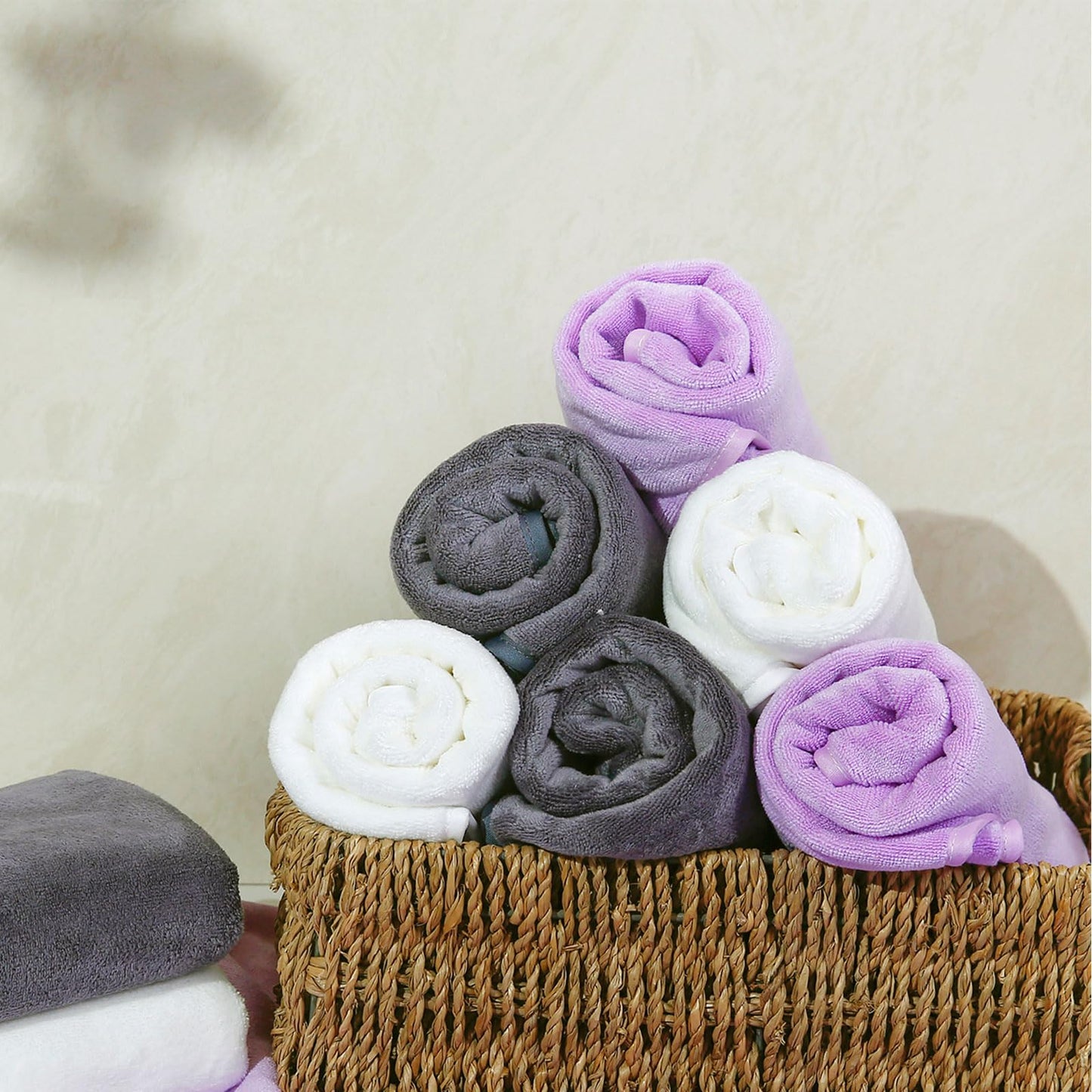 Microfiber Gym Towels (3 Pack, Purple) – Large 15"x31" 380-GSM Super Soft, Quick-Drying Towels for Exercise, Fitness, Sports & Workouts