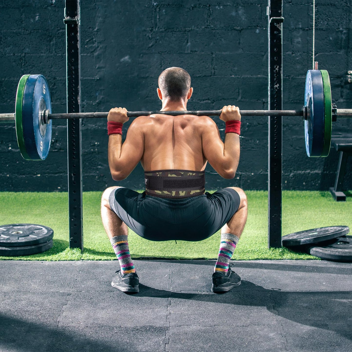 Weight Lifting Belt for Men and Women, 6-Inch Black/Camouflage Belt for Squats, Lunges, Deadlifts, and Thrusters