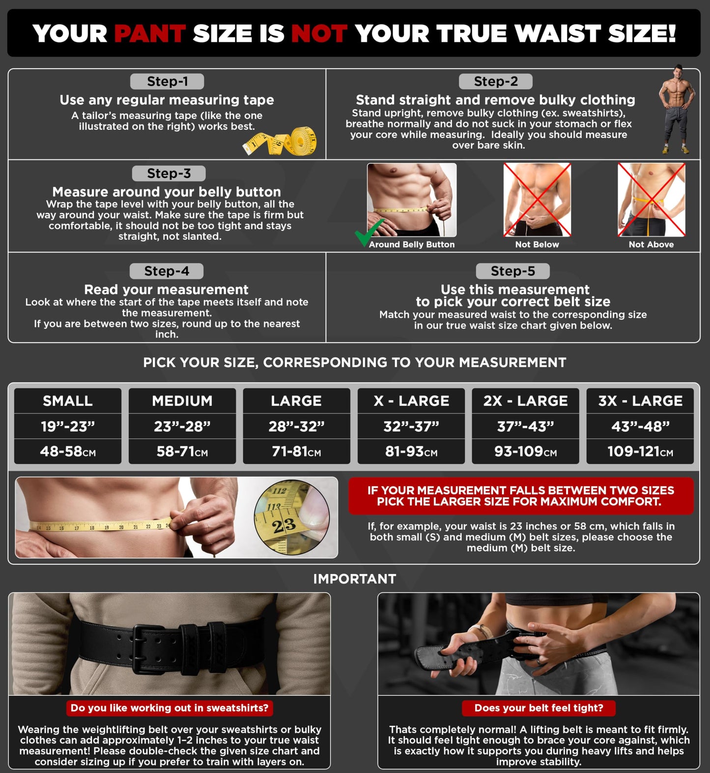 Leather Weight Lifting Belt for Men and Women, 4"–6" Padded Lumbar Support with 10 Adjustable Holes for Deadlift, Squats, and Strength Training