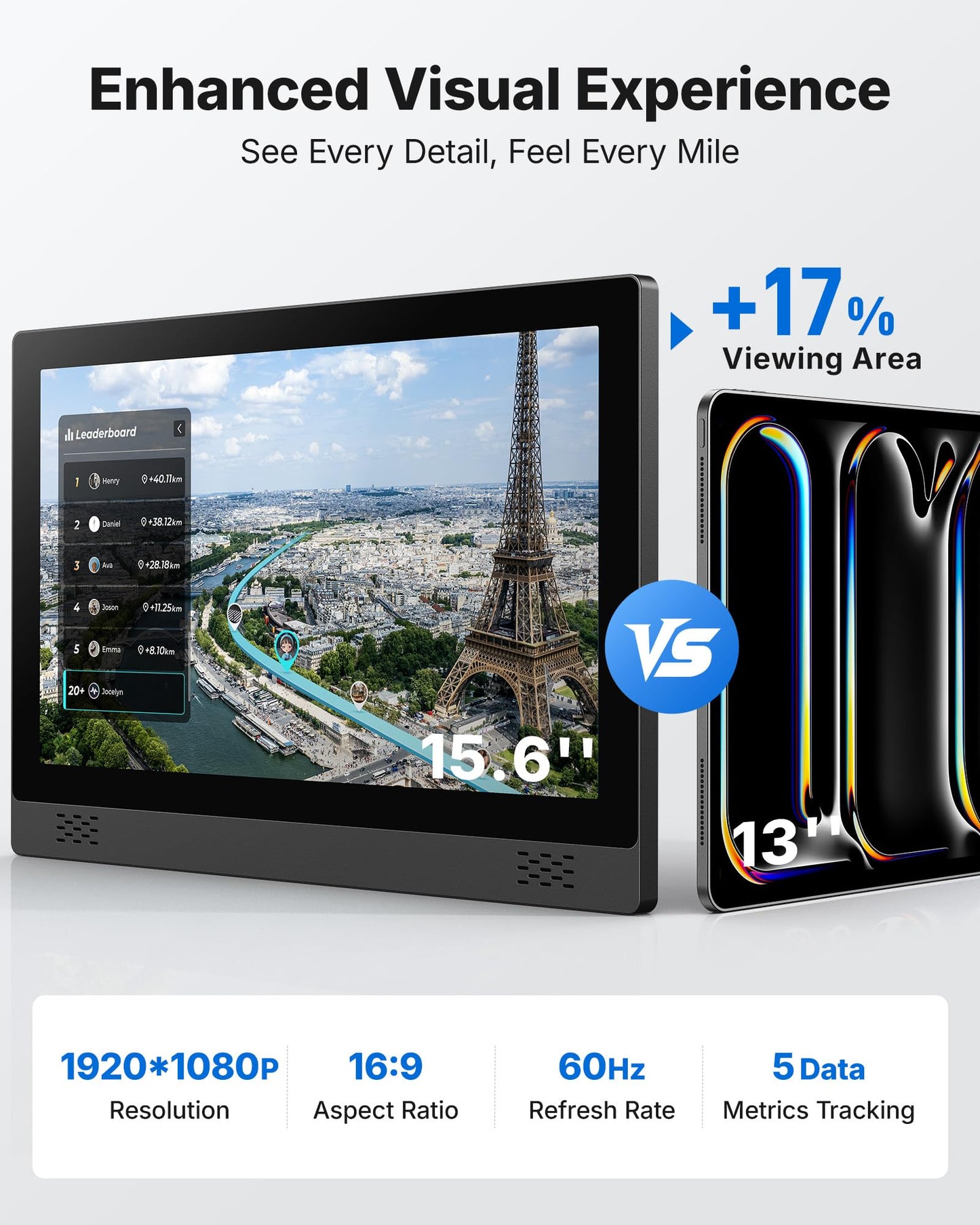 Brake Pad Stationary Exercise Bike, Low Noise Indoor Cycling Bike with 300lbs Capacity, Tablet Mount & Fitness App