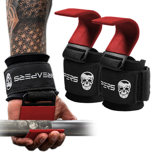 Weight Lifting Hooks Pair with Heavy Duty Wrist Straps, Hand Grip Support for Deadlifts, Pull Ups, and Shrugs, Men and Women
