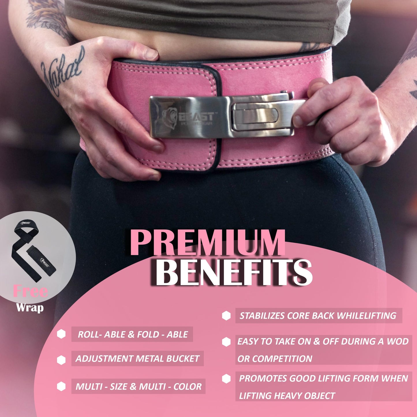 Weight Lifting Belt with Lever Buckle, 10–13MM Thick, 4-Inch Strap for Weightlifting, Powerlifting, Deadlifts, and Squats, Men and Women