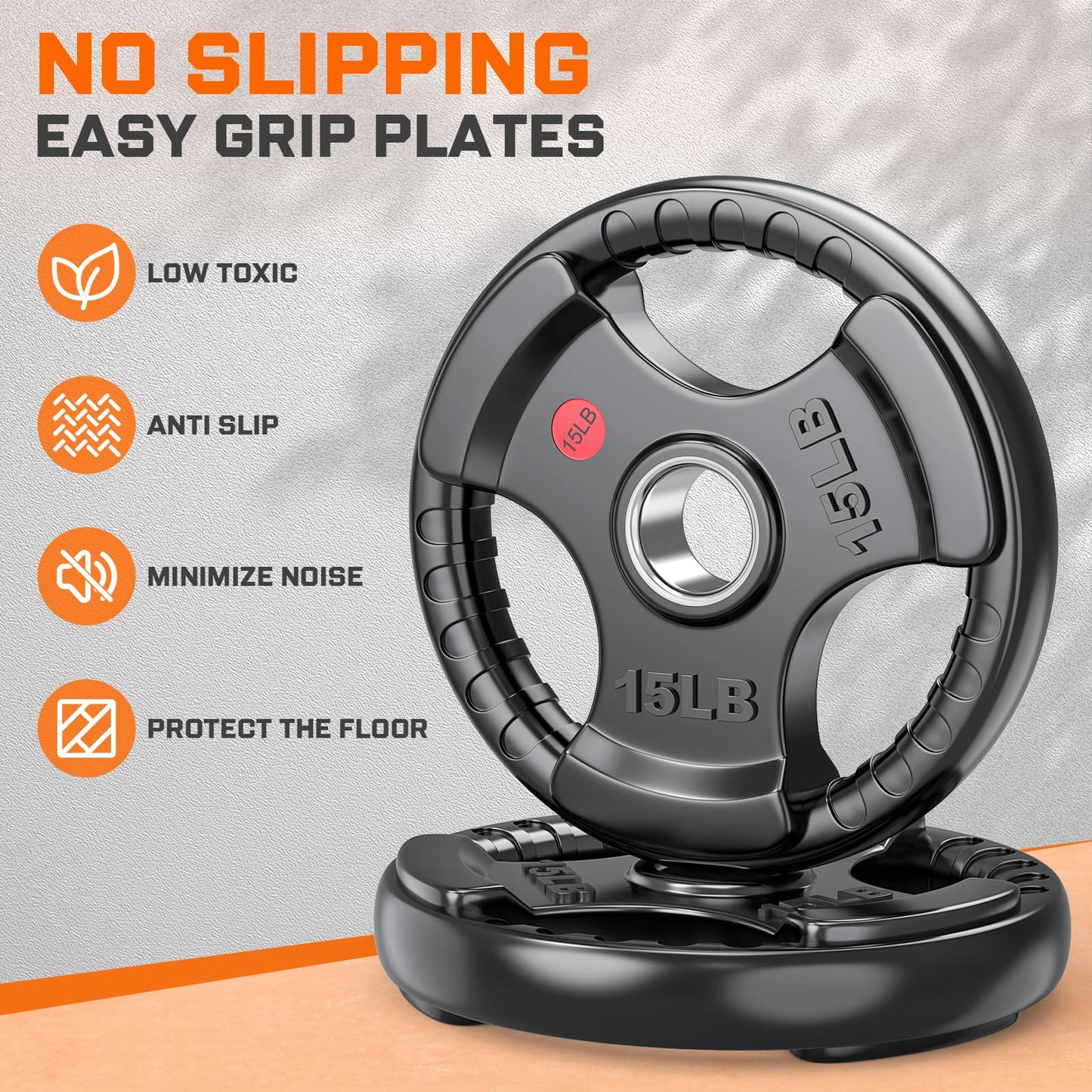 XDDIAS 2-Inch Olympic Rubber Weight Plates, Solid Cast Iron Grip Plates for Strength Training, Weightlifting, and Bodybuilding – Available in Pairs and Sets for Home or Gym