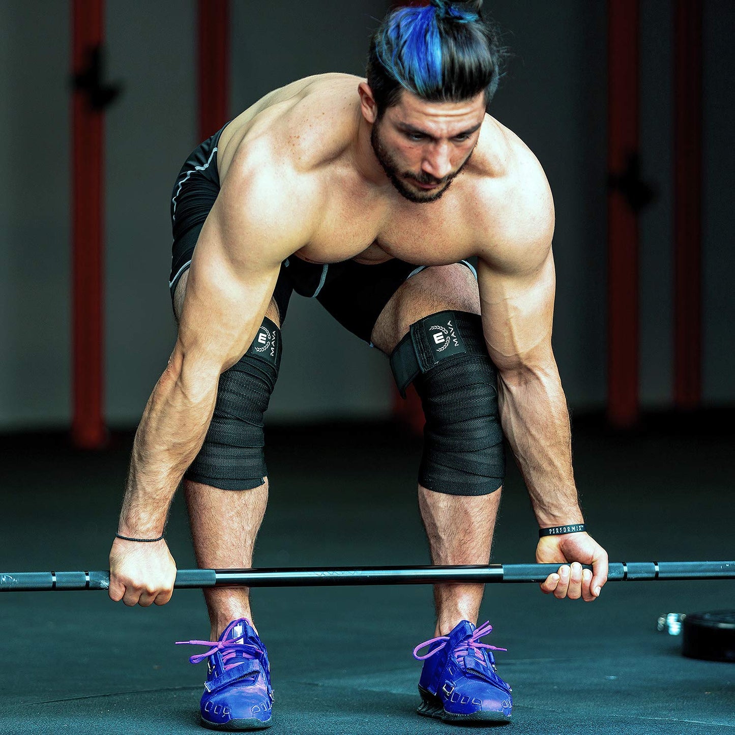 72" Elastic Knee Wrap for Men and Women, Compression Support Strap for Squats, Weightlifting, Cross Training, WODs, and Gym Workouts