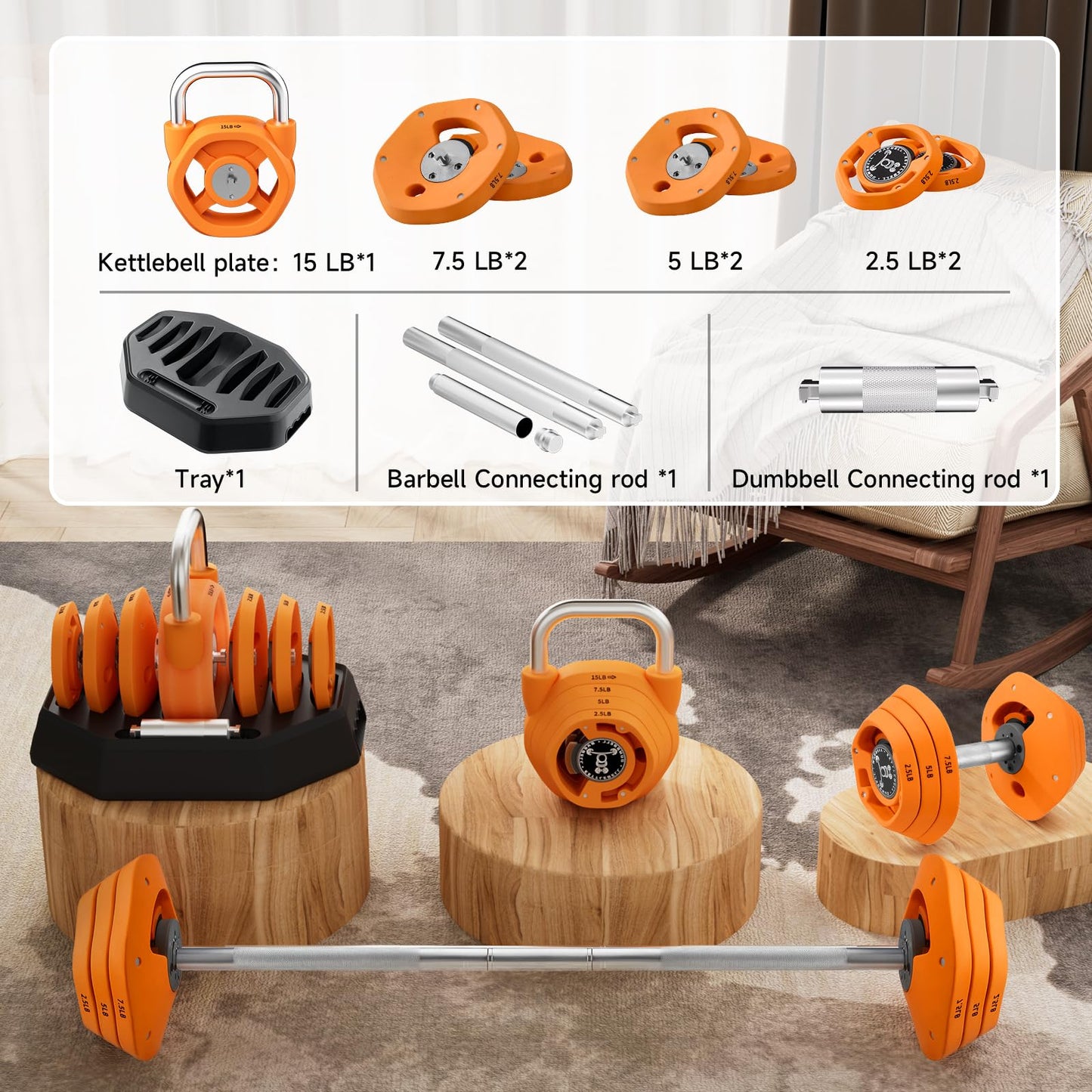 Adjustable Dumbbell Set 25/55 lbs Pair, Fast-Turn Handle with Anti-Slip Grip for Home Gym Workouts