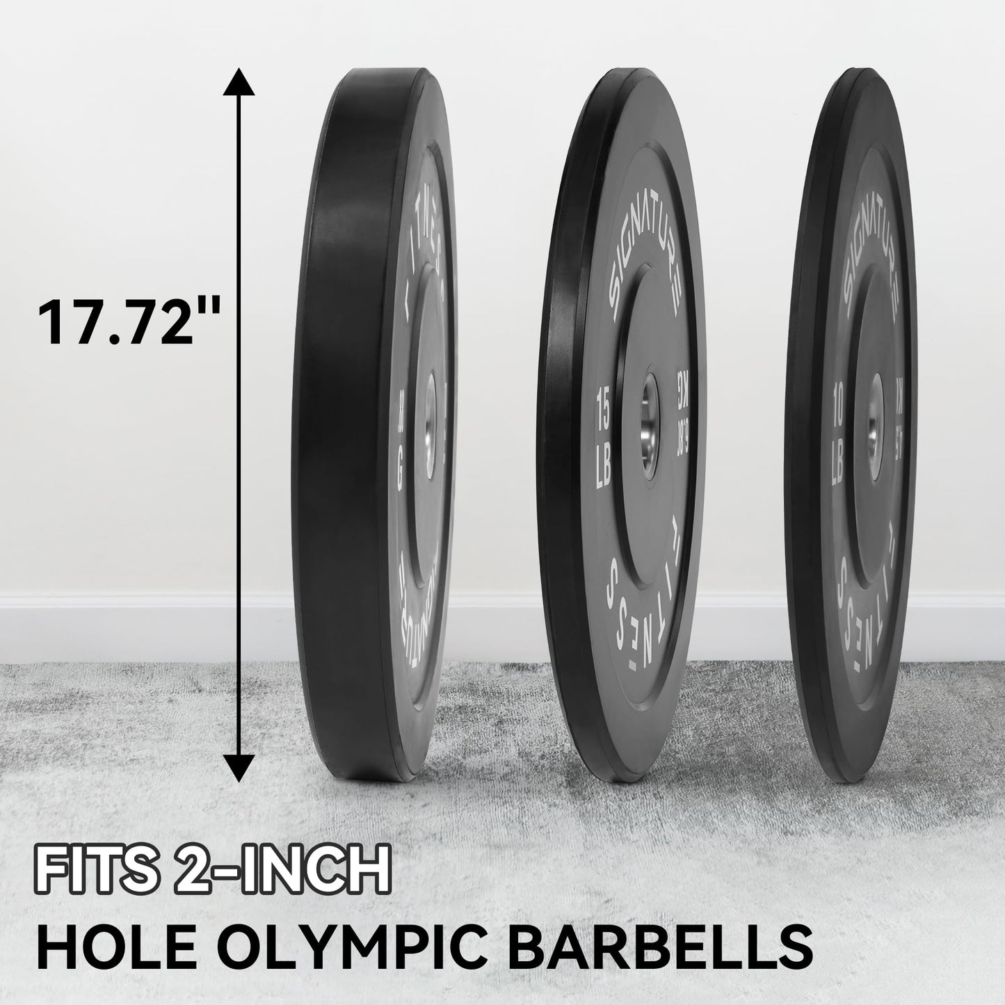 Fitvids 2-Inch Olympic Bumper Weight Plates with Steel Hub – Multiple Options for Strength Training and Weightlifting Sets