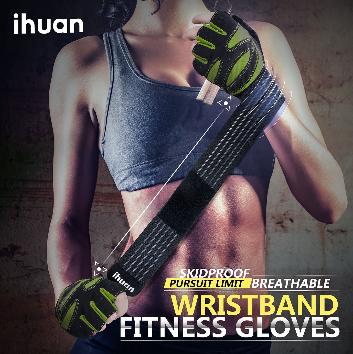 Ventilated Weight Lifting Gloves for Men and Women, Wrist Wrap Support with Full Palm Protection for Gym, Training, and Fitness