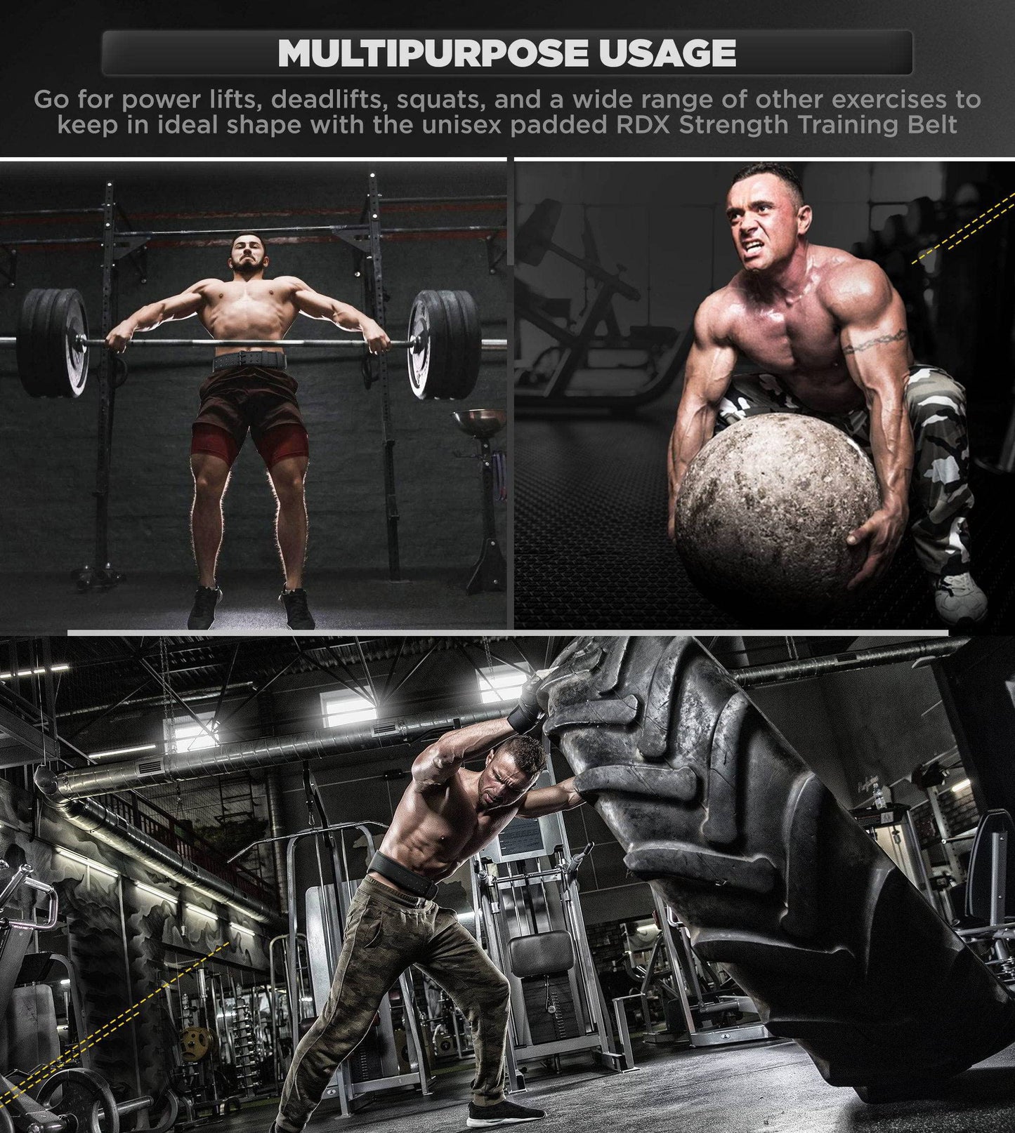 Leather Weight Lifting Belt for Men and Women, 4"–6" Padded Lumbar Support with 10 Adjustable Holes for Weightlifting, Deadlifts, Squats, and Strength Training