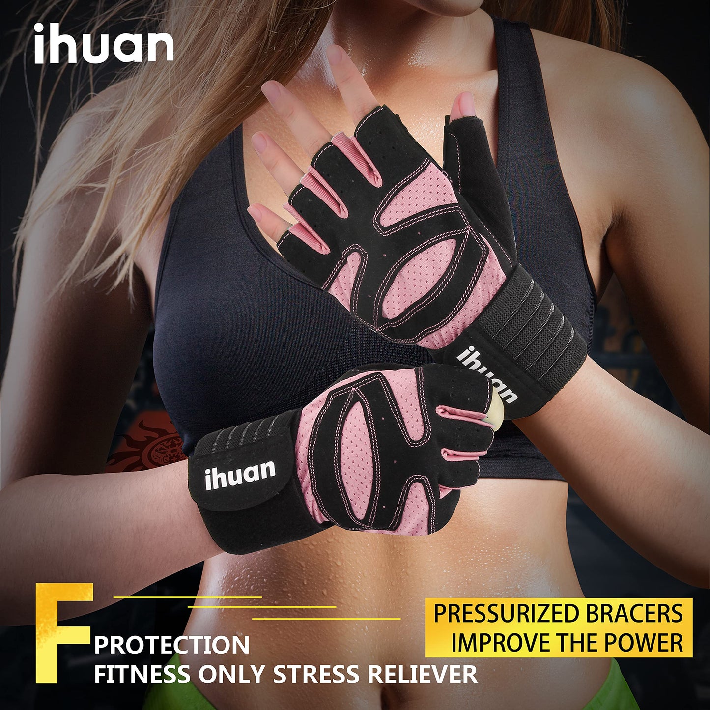 Ventilated Weight Lifting Gloves for Men and Women, Full Palm Protection with Wrist Wrap Support for Gym, Training, and Pull Ups