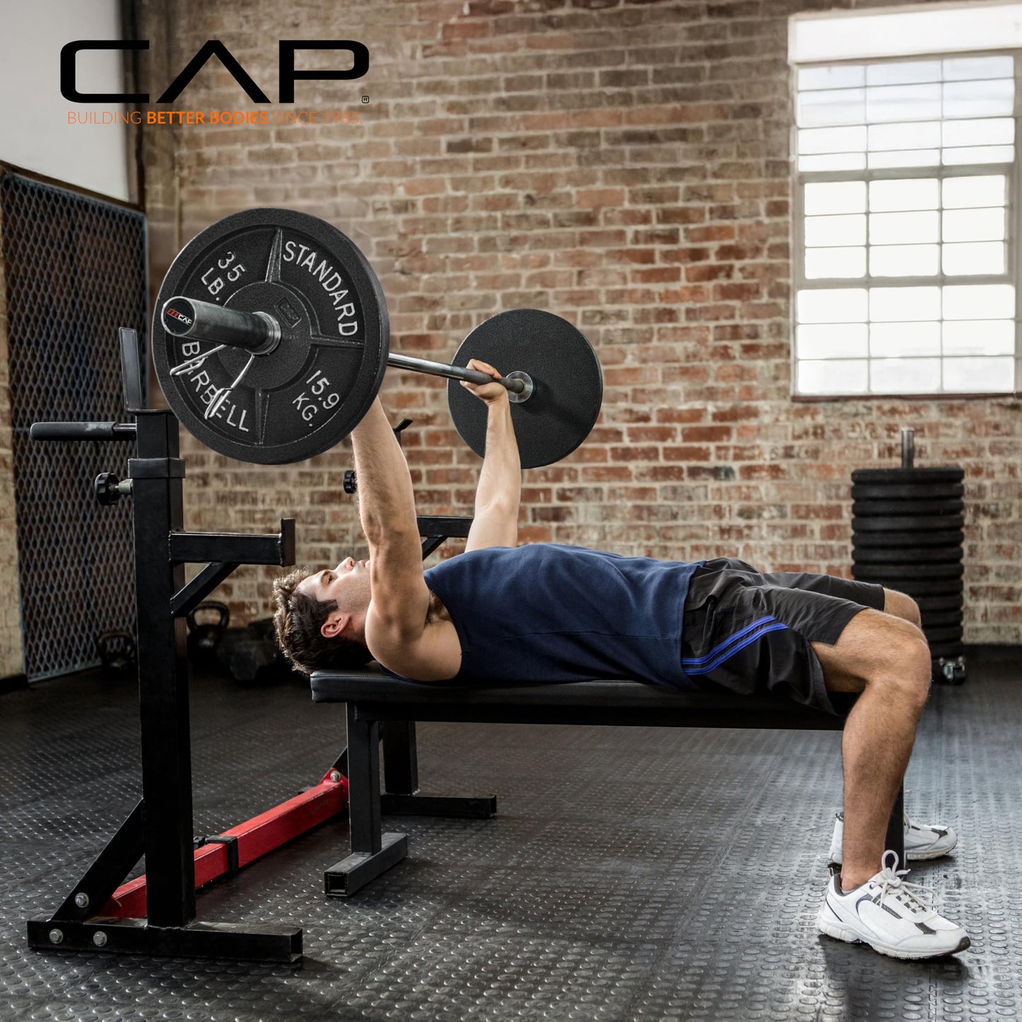 CAP Barbell 2-Inch Olympic Weight Plate – Durable Cast Iron Plates for Strength Training, Powerlifting & Weightlifting | Multiple Weight Options for Home Gym Workouts