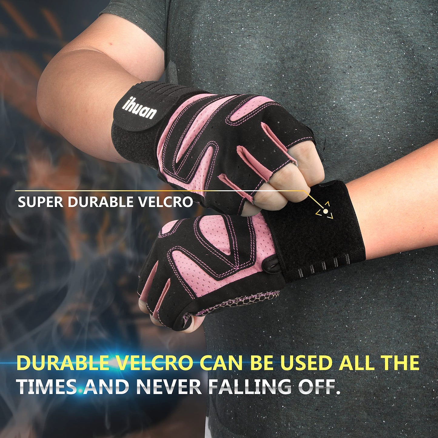 Ventilated Weight Lifting Gloves for Men and Women, Full Palm Protection with Wrist Wrap Support for Gym, Training, and Pull Ups