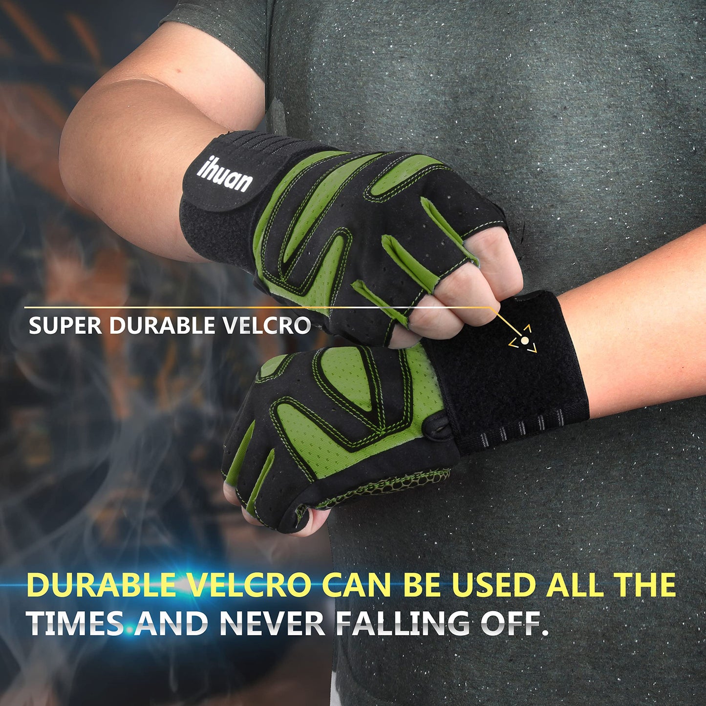 Ventilated Weight Lifting Gloves for Men and Women, Wrist Wrap Support with Full Palm Protection for Gym, Training, and Fitness