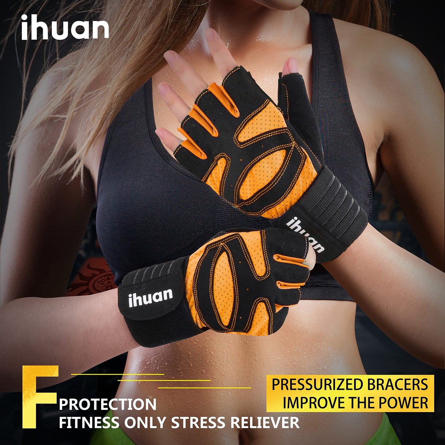 Ventilated Weight Lifting Gloves for Men and Women, Wrist Wrap Support with Full Palm Protection for Gym, Fitness, and Pull Ups