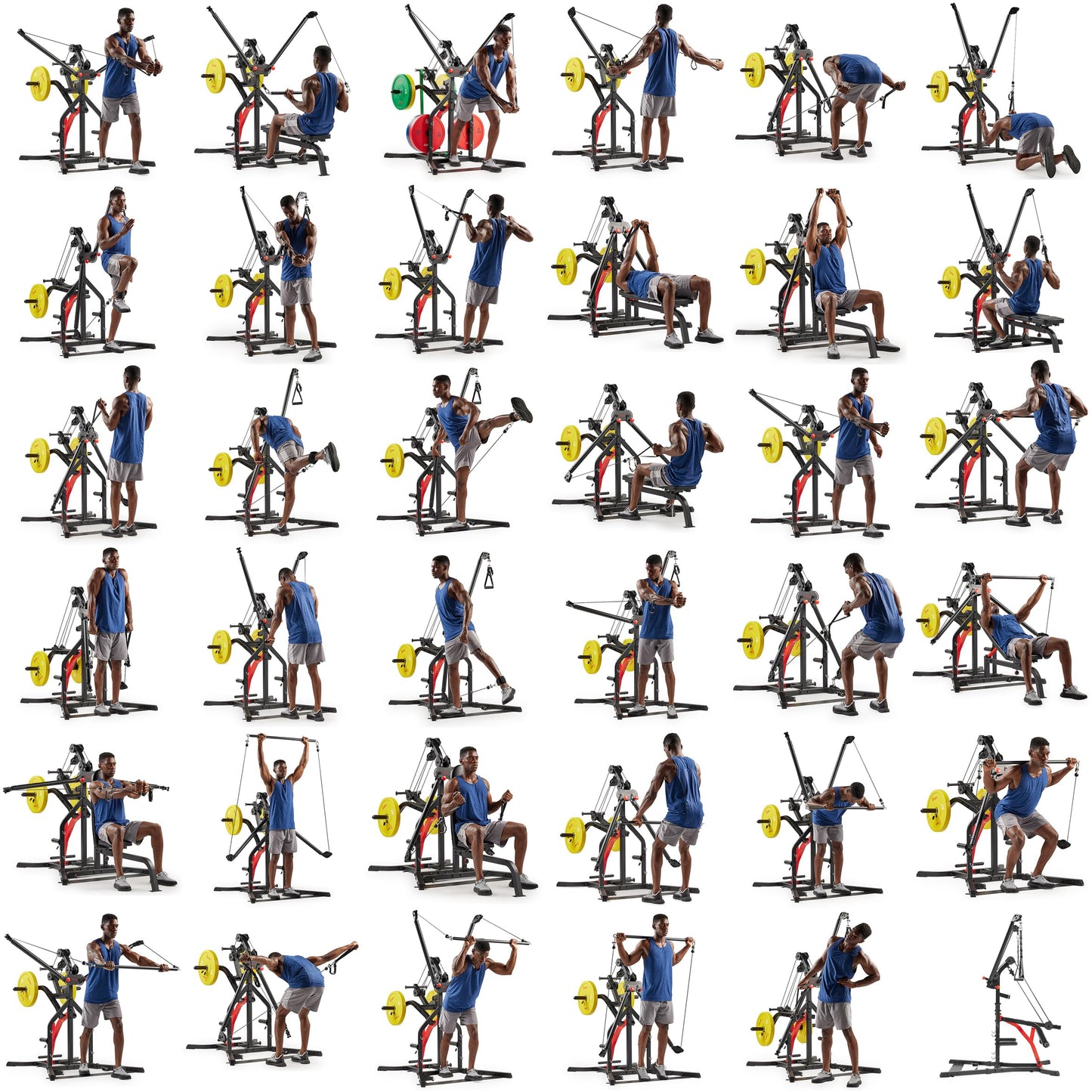 Multifunctional Home Gym Strength Training System – Complete Workout Equipment with Attachments, Optional Squat Stand, Power Rack, and Adjustable Incline Bench