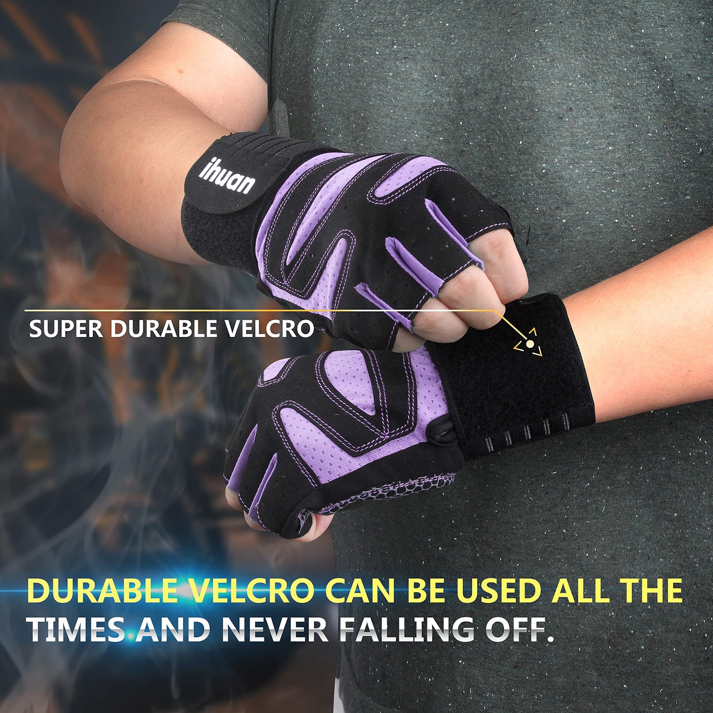 Ventilated Weight Lifting Gloves for Men and Women, Full Palm Protection with Wrist Wrap Support for Gym, Fitness, and Pull Ups