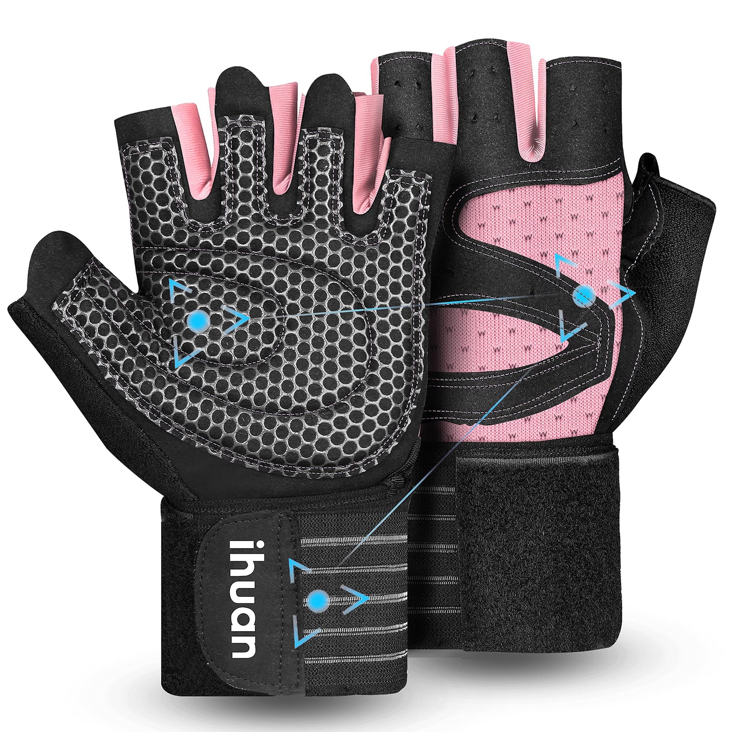Ventilated Weight Lifting Gloves for Men and Women, Full Palm Protection with Wrist Wrap Support for Gym, Training, and Pull Ups