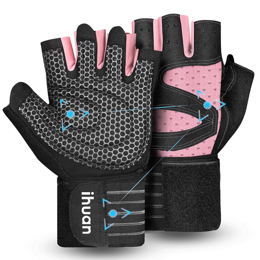Ventilated Weight Lifting Gloves for Men and Women, Full Palm Protection with Wrist Wrap Support for Gym, Training, and Pull Ups