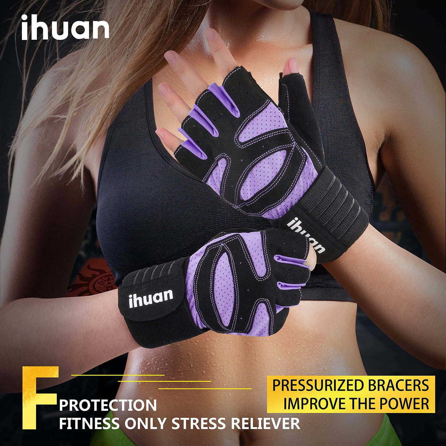 Ventilated Weight Lifting Gloves for Men and Women, Full Palm Protection with Wrist Wrap Support for Gym, Fitness, and Pull Ups