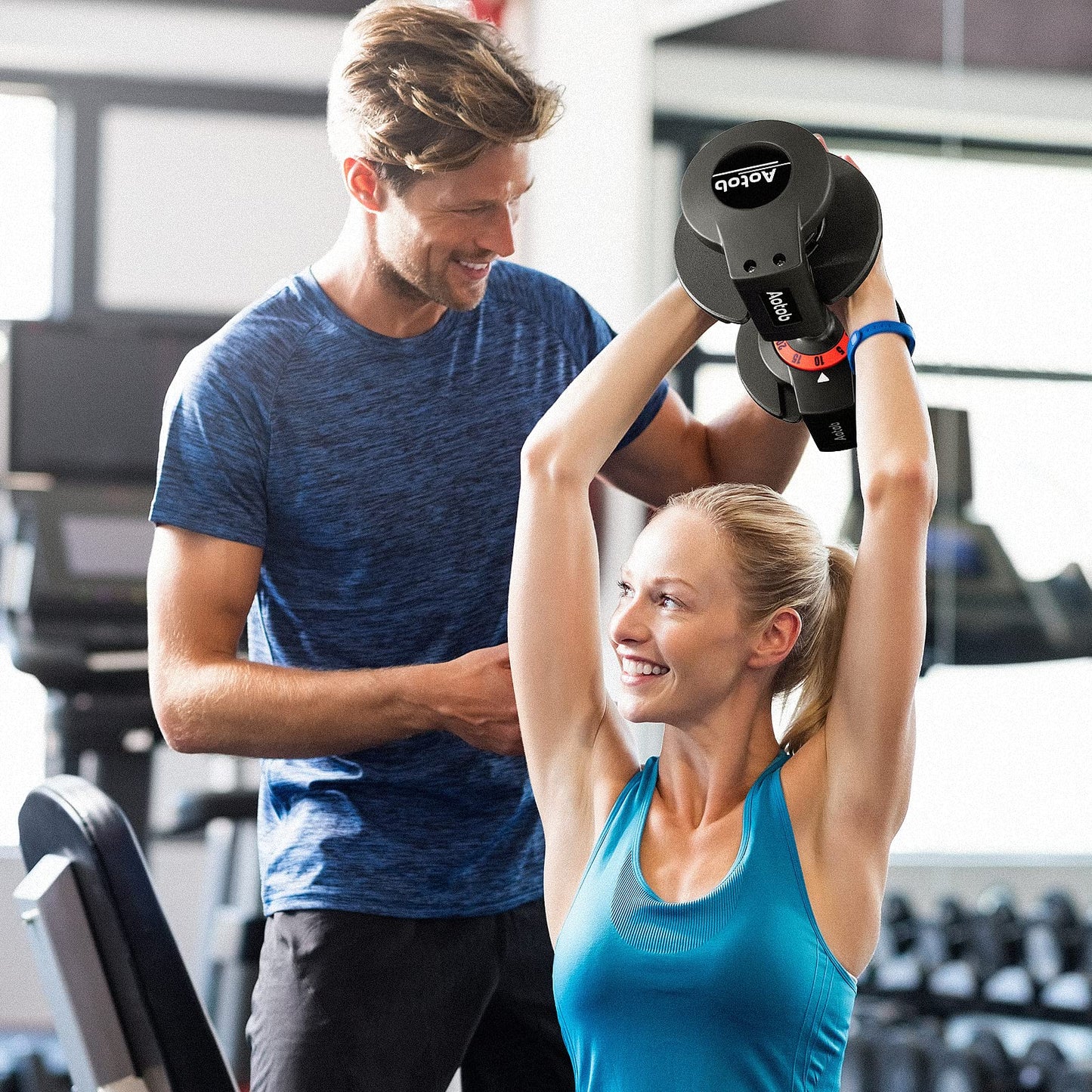 Adjustable Dumbbell Set 25/55 lbs Pair, Fast-Adjust Anti-Slip Handle for Home Gym Workouts