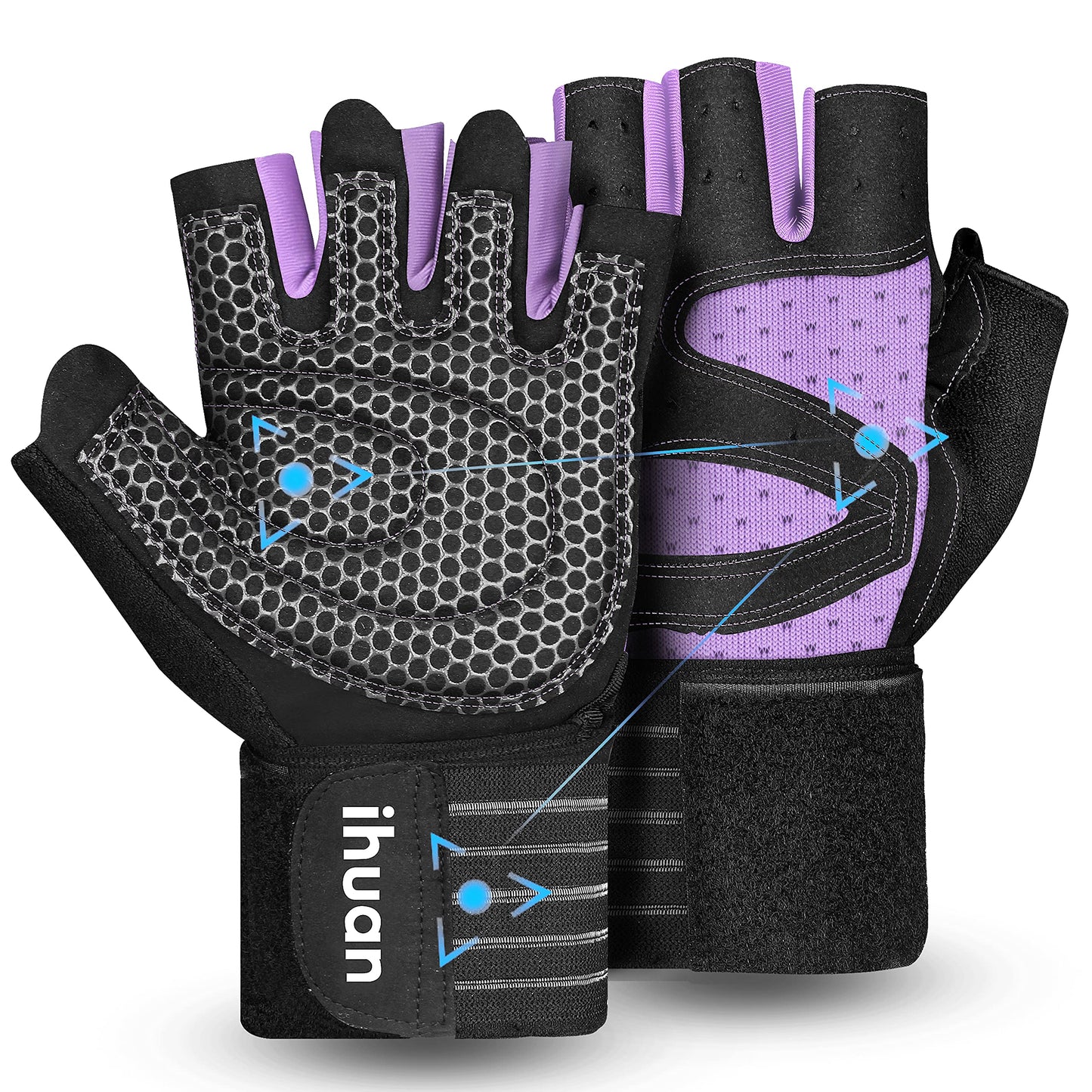 Ventilated Weight Lifting Gloves for Men and Women, Full Palm Protection with Wrist Wrap Support for Gym, Fitness, and Pull Ups